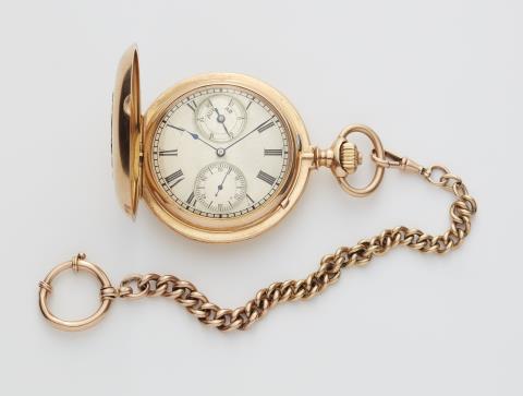 A very rare 18k rose gold A. Lange & Söhne carousel savonette pocket watch with extract form the archives.