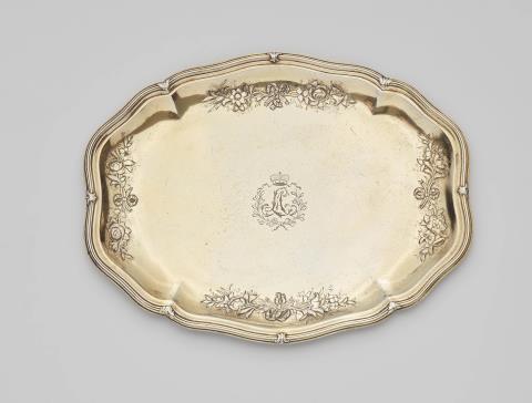 Jean-Jacques Kirstein - A Strasbourg silver gilt salver made for Prince Montbazon