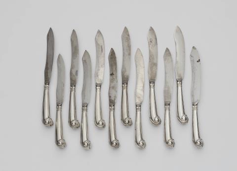Johann Ludwig Laminit - Twelve Baroque silver knives