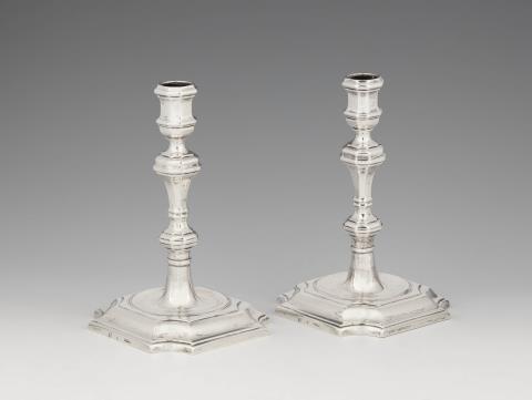 Balthasar Friedrich Behrens - A pair of Hanover silver candlesticks