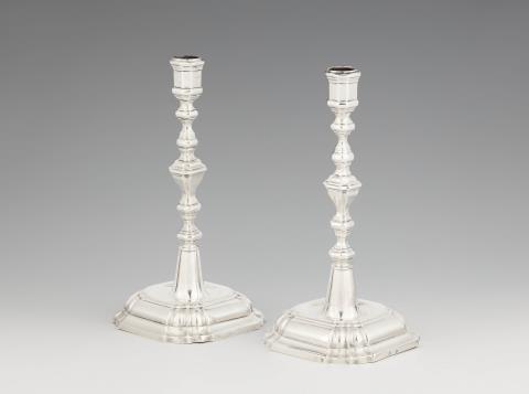 Henricus Josephus Müller - A pair of Cologne silver candlesticks