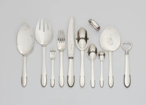 An Georg Jensen silver cutlery set, no. 7