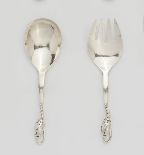 A set of Copenhagen silver serving cutlery, model no. 84