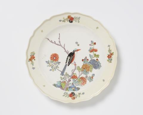 A Meissen porcelain plate with a bird-on-branch motif