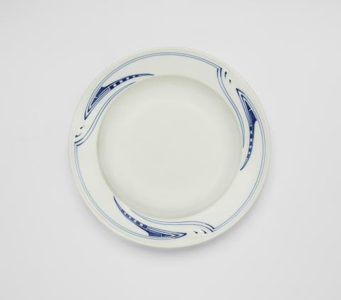 Henry Van De Velde - A Meissen porcelain dinner plate with "whiplash" design
