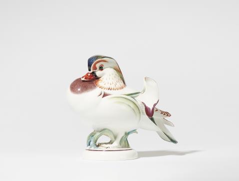 A Meissen porcelain model of a mandarin duck by Max Esser