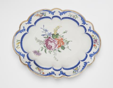 Paul Hannong - An oval Strasbourg faience platter from the dinner service for the cardinals of Rohan de Saverne