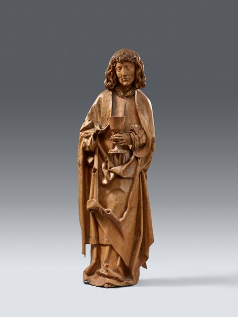 Nikolaus Weckmann - A carved limewood figure of St. John, attributed to Nikolaus Weckmann