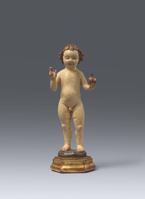 Mechelen - A carved wood figure of the Blessing Christ Child, Mechelen, circa 1510/1520