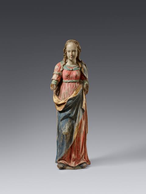South German early 17th century - A South German carved wood figure of the Virgin, early 17th century