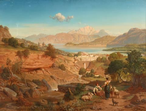 August Albert Zimmermann - View of Bellagio on Lake Como