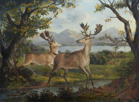 Johann Elias Ridinger - Landscape with Deers