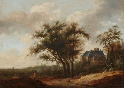 Jacob Theunis van der Croos - Huis ten Bosch from the east, in the background the tower of the Great Church or Saint James' Church, The Hague