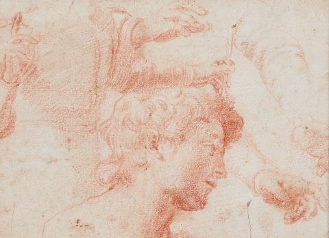Italienischer Meister um 1600 - Kopf- und Handstudien