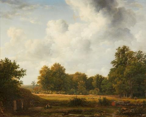 Georg Jacob Johannes van Os - Große baumbestandene Landschaft mit Hirten und Schafen