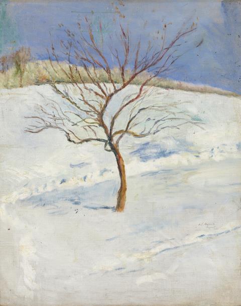 August Macke - Baum in verschneiter Landschaft
