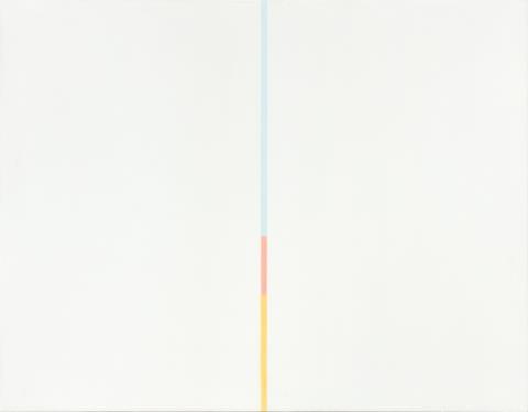 Antonio Calderara - Untitled (Tensione verticale azzurro, rosso, giallo)