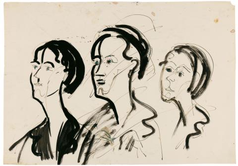 Ernst Ludwig Kirchner - Drei weibliche Köpfe