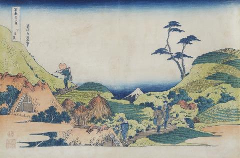 Katsushika Hokusai - Bauern bei der Ernte