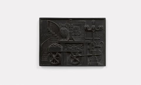  Königliche Eisengießerei Berlin - A cast iron New Year's plaque inscribed "ANNO 1831"
