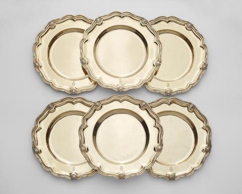 Johann George Hossauer - Six Berlin silver plates made for the Grand Dukes of Mecklenburg