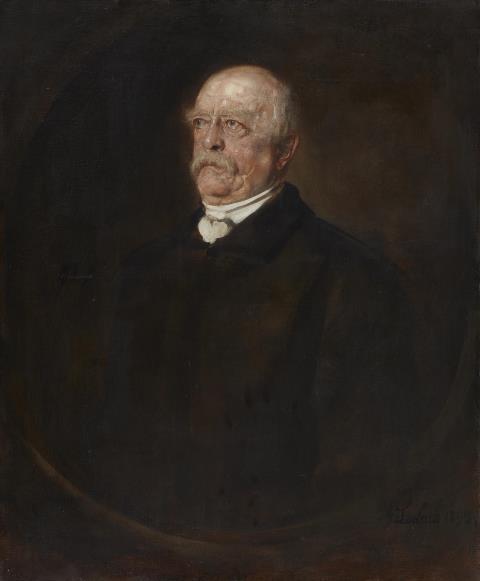 Franz Seraph von Lenbach - Portrait of Otto von Bismarck in a painted oval