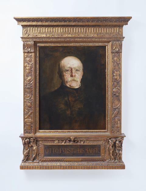 Franz Seraph von Lenbach - Bust portrait of Prince Otto von Bismarck in a richly carved Renaissance-style frame
