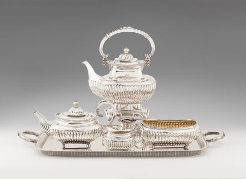 Gebrüder Friedländer - A Berlin silver tea service made for the Duke of Bismarck