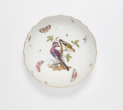  Meissen Königliche Porzellanmanufaktur - Schüssel aus einem Tafelservice mit heimischen Vögeln und Insekten für König Friedrich II.