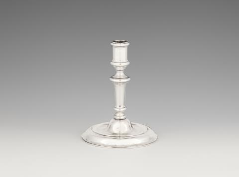 Carl David Schrödel - A Dresden silver candlestick made for Friedrich August II of Saxony