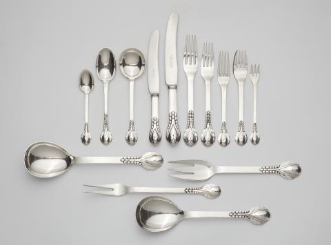 Evald Nielsen - A Copenhagen silver cutlery set, model no. 3