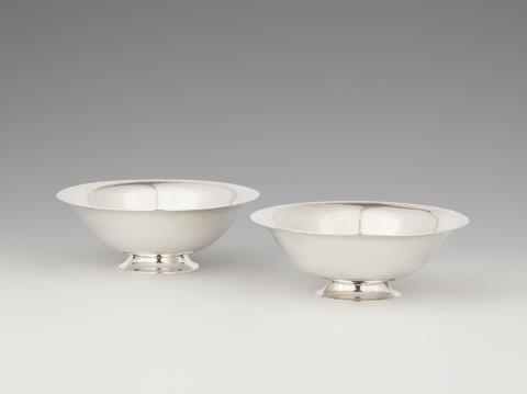 Georg Jensen - A pair of Copenhagen silver stembowls, no. 575