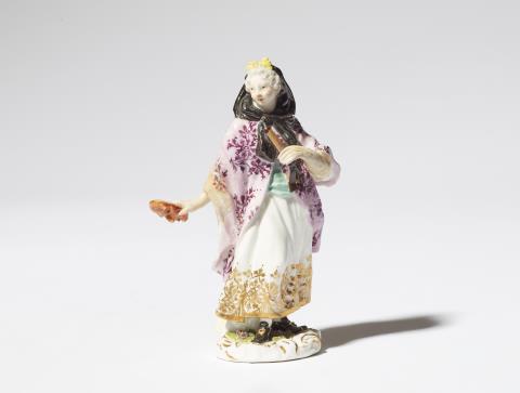  Meissen Royal Porcelain Manufactory - A Meissen porcelain figure of a London courtesan