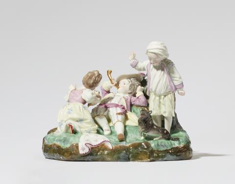 Johann Peter Melchior - A museum quality Höchst porcelain group "Childhood Idyll"