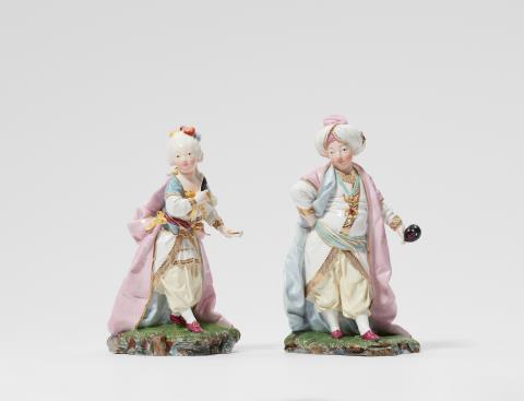 Johann Peter Melchior - Höchst porcelain figures of a boy as a sultan and a girl as a sultana