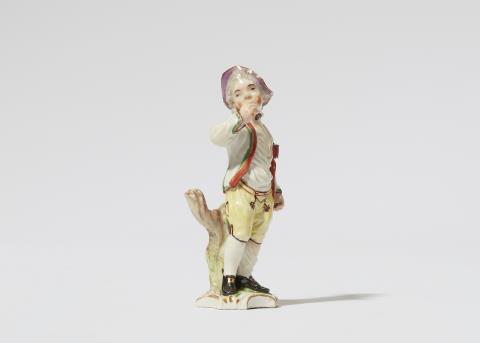  Ludwigsburg - A small Ludwigsburg porcelain model of a flautist