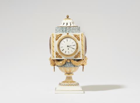  Meissen Royal Porcelain Manufactory - A Meissen porcelain column clock