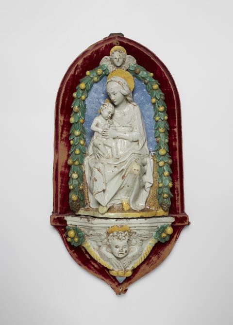 Andrea della Robbia - A Florentine terracotta relief of the Virgin and Child