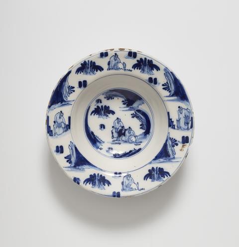  Delft - A Delftware Chinoiserie dish