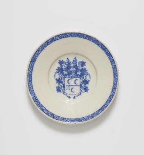 Delft - A Delftware faience dish with a possibly Dutch coat of arms