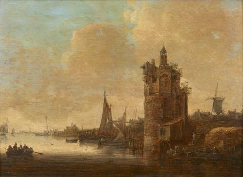 Jan van Goyen - Old Tower on a River Bank