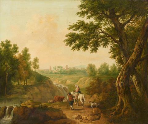 Francesco Zuccarelli - Landscape with Shepherd and Peasant