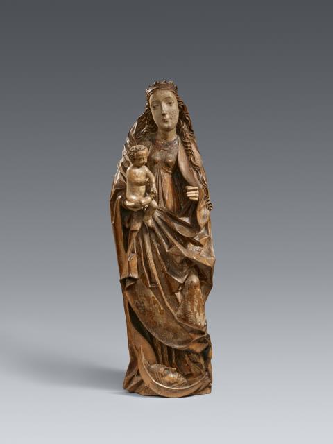 Franconia - A carved wood figure of the Virgin and Child, Franconia, late 15th century