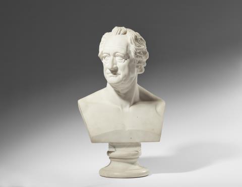 Christian Daniel Rauch - A white marble bust of Johann Wolfgang von Goethe by Christian Daniel Rauch