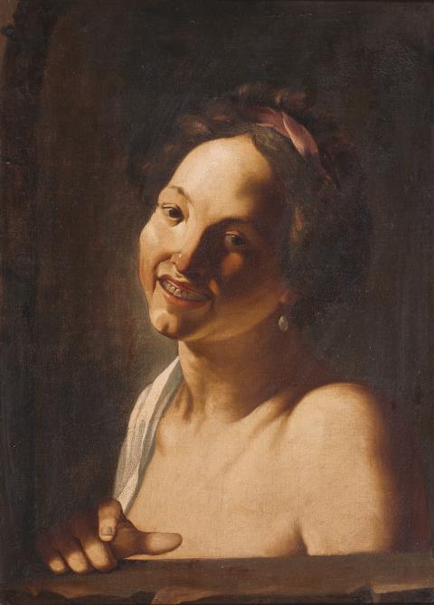 Dirck van Baburen - A Woman Laughing