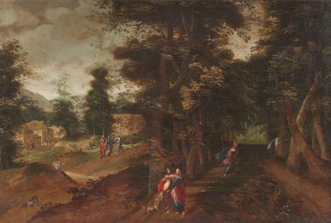 Abraham Bloemaert - Wooded landscape with figures