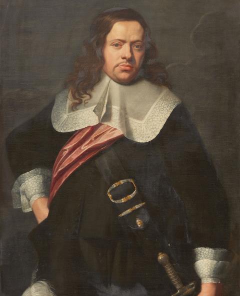 Bartholomeus van der Helst - Bildnis eines Mannes mit rosa Schärpe und Degen