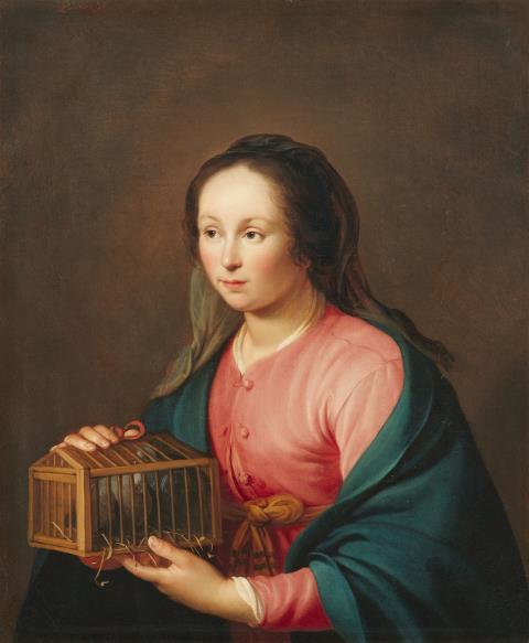 Hendrick Bloemaert - Young woman with birdcage