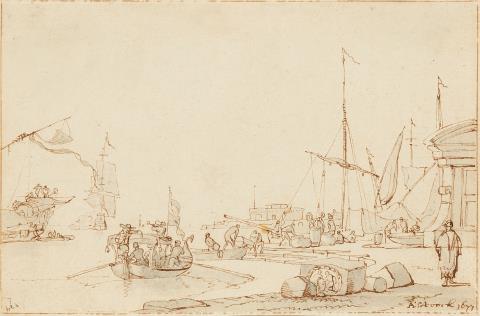 Abraham Storck - Harbour scene