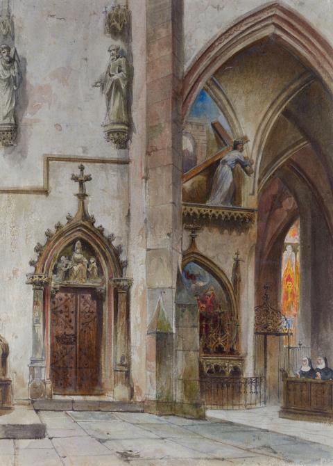 Robert Stieler - Interior of the Cathedral of Thann in Alsace